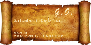 Galambosi Oxána névjegykártya